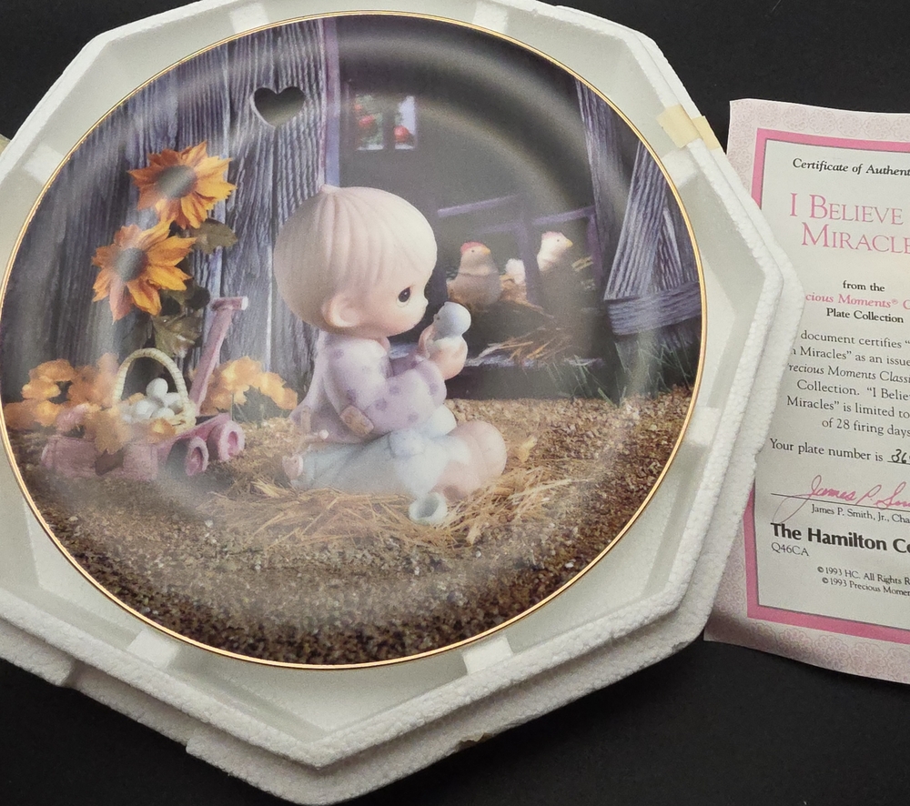 Precious Moments Collector Plate Vintage I Believe In Miracles